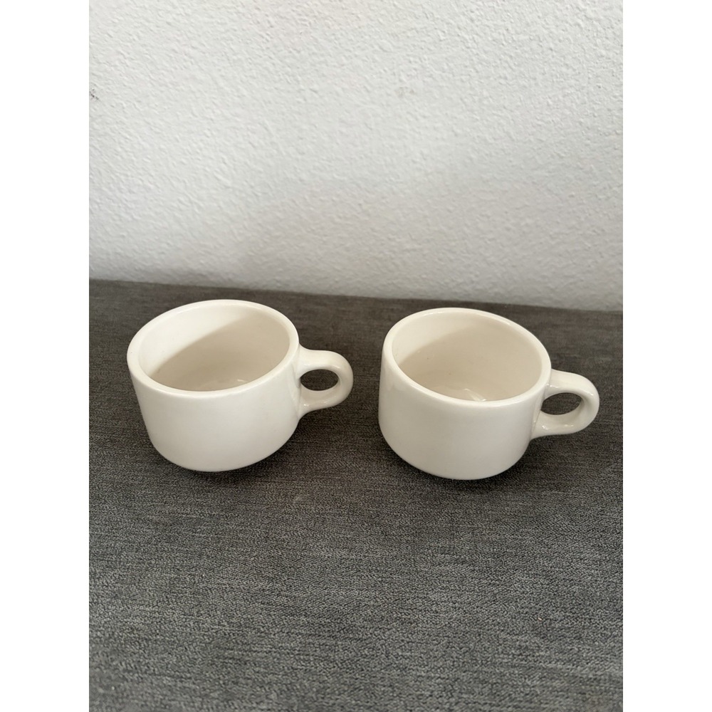 Vintage Homer Laughlin Diner Mug Set White Heavy Ceramic Coffee Cup Best China